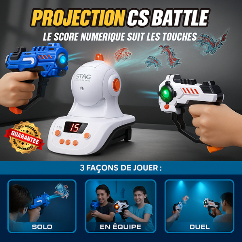 🔫 Laser Game 2 Joueurs avec Projecteur Vidéo – Fun Garanti pour Toute la Famille !